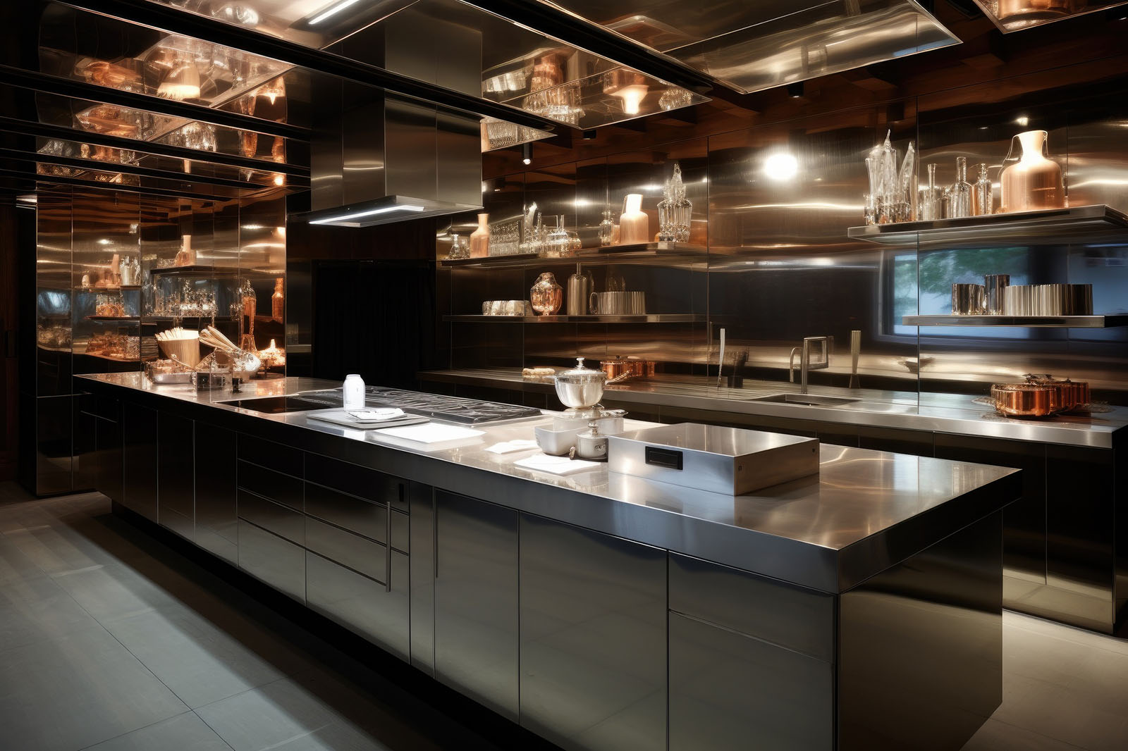 close-up-metallic-kitchen